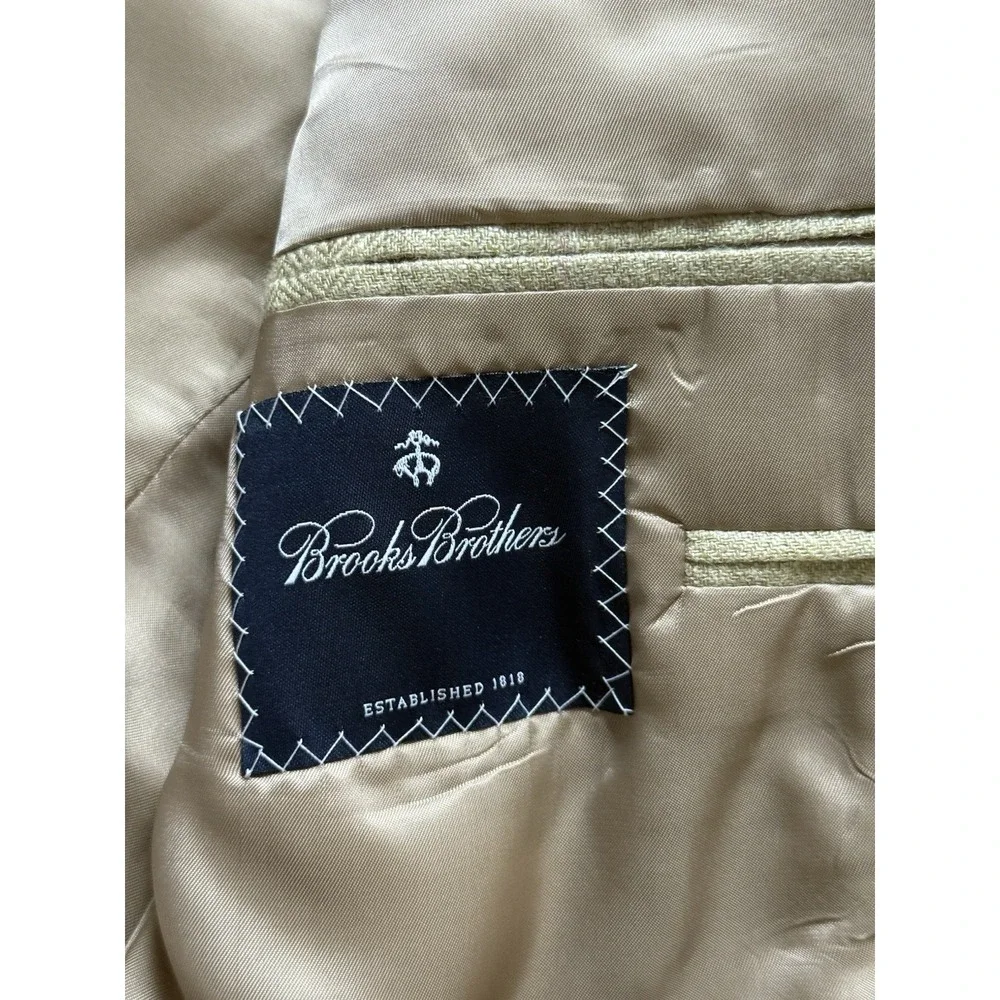Brooks Brothers‎ Jacket Mens 42 Tan Beige Plaid Blazer Sport Coat Union USA Made